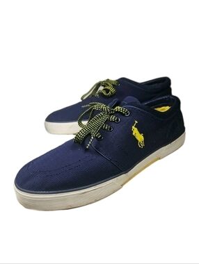 Polo Ralph Lauren Men 11.5 Y2kCanvas Sneaker Embroidery Logo Navy  Cottage[6E